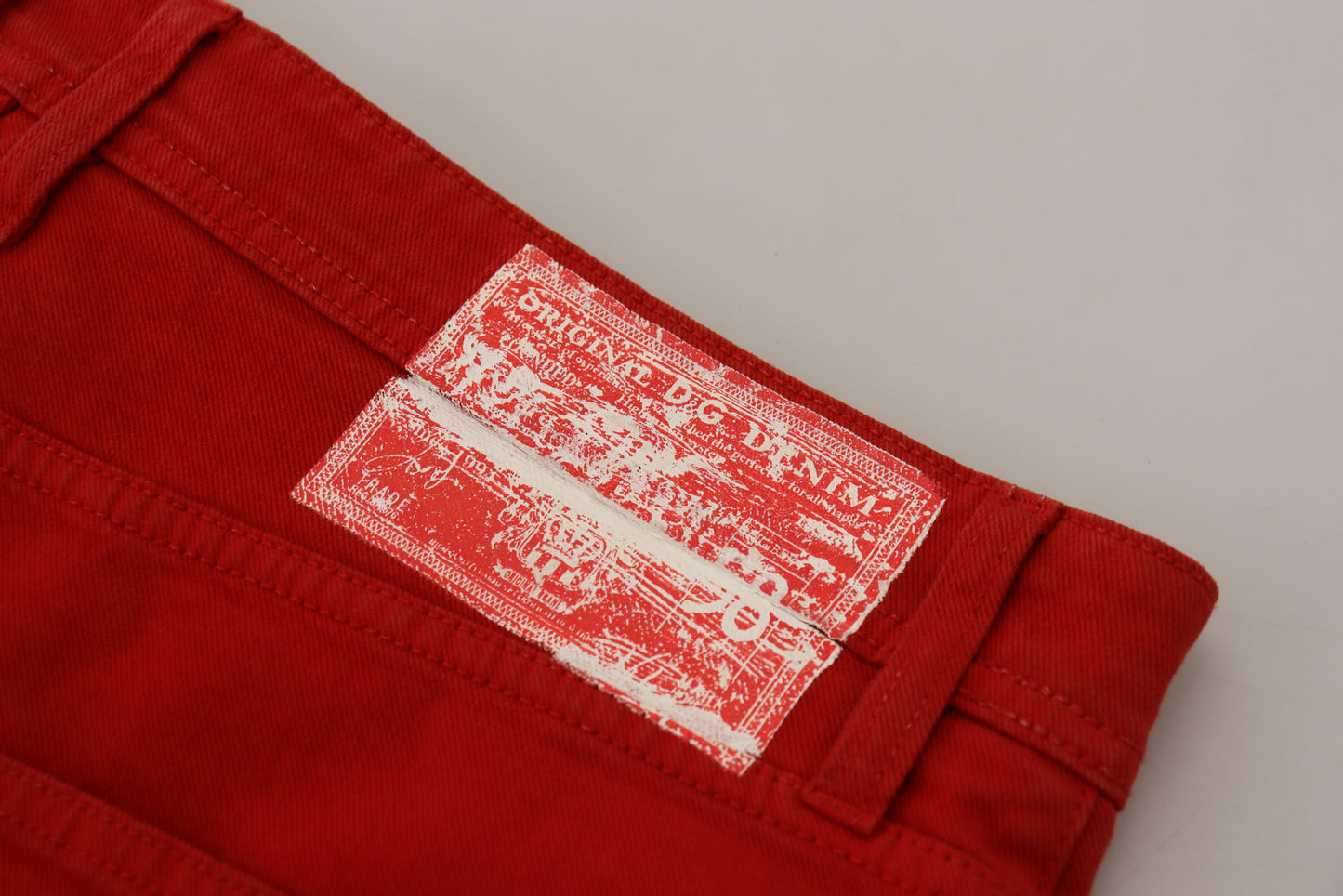 Red Cotton Straight Fit Men Denim Jeans-Dolce & Gabbana-LabelTerrace.com