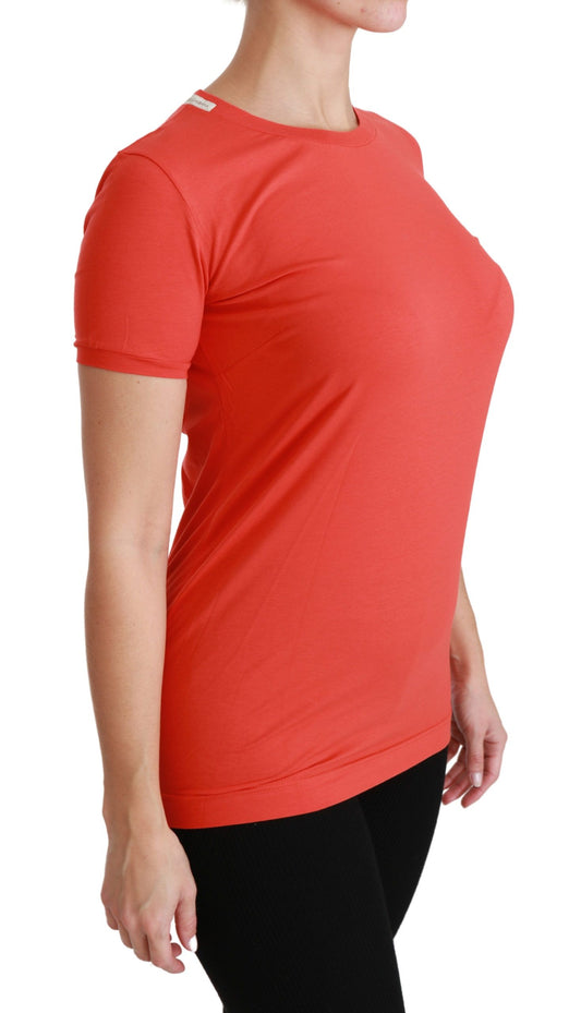 Red Crewneck Short Sleeve T-shirt Cotton Top-Dolce & Gabbana-LabelTerrace.com