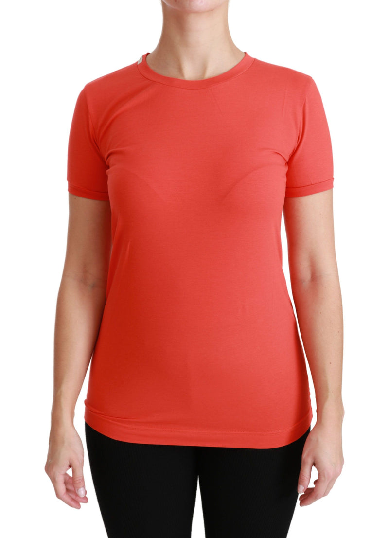 Red Crewneck Short Sleeve T-shirt Cotton Top-Dolce & Gabbana-LabelTerrace.com