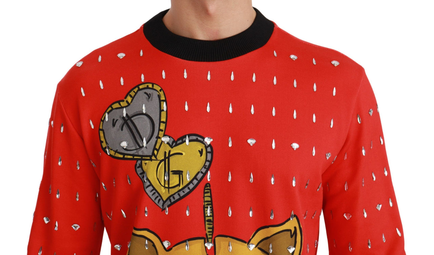 Red Crystal Pig of the Year Sweater-Dolce & Gabbana-LabelTerrace.com