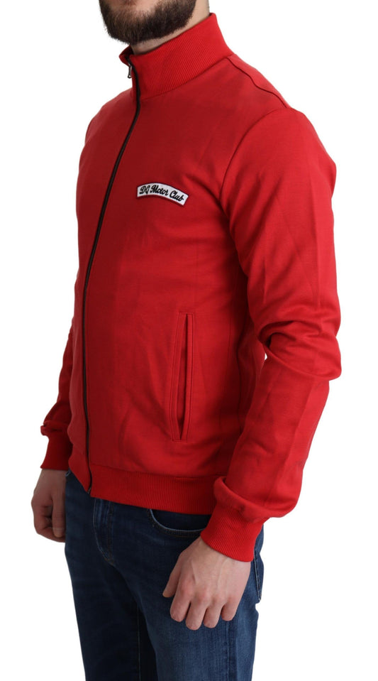 Red DG Motor Club Zippered Cardigan Sweater-Dolce & Gabbana-LabelTerrace.com