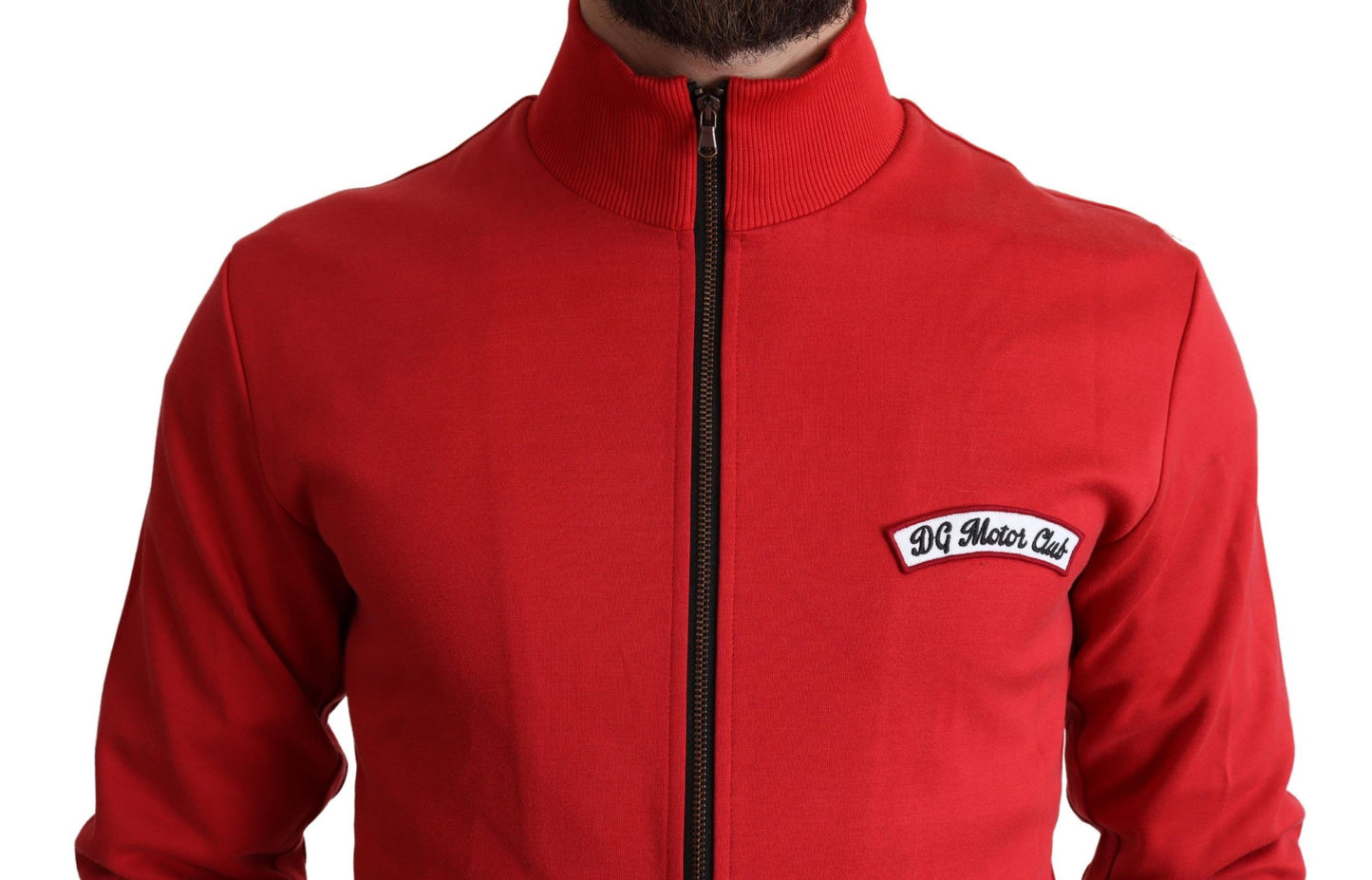 Red DG Motor Club Zippered Cardigan Sweater-Dolce & Gabbana-LabelTerrace.com