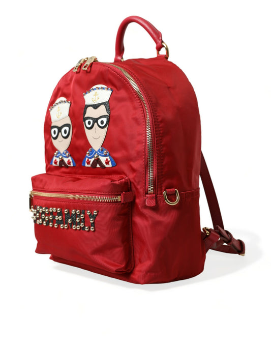 Red #DGFAMILY Embellished Backpack VULCANO Bag-Dolce & Gabbana-LabelTerrace.com