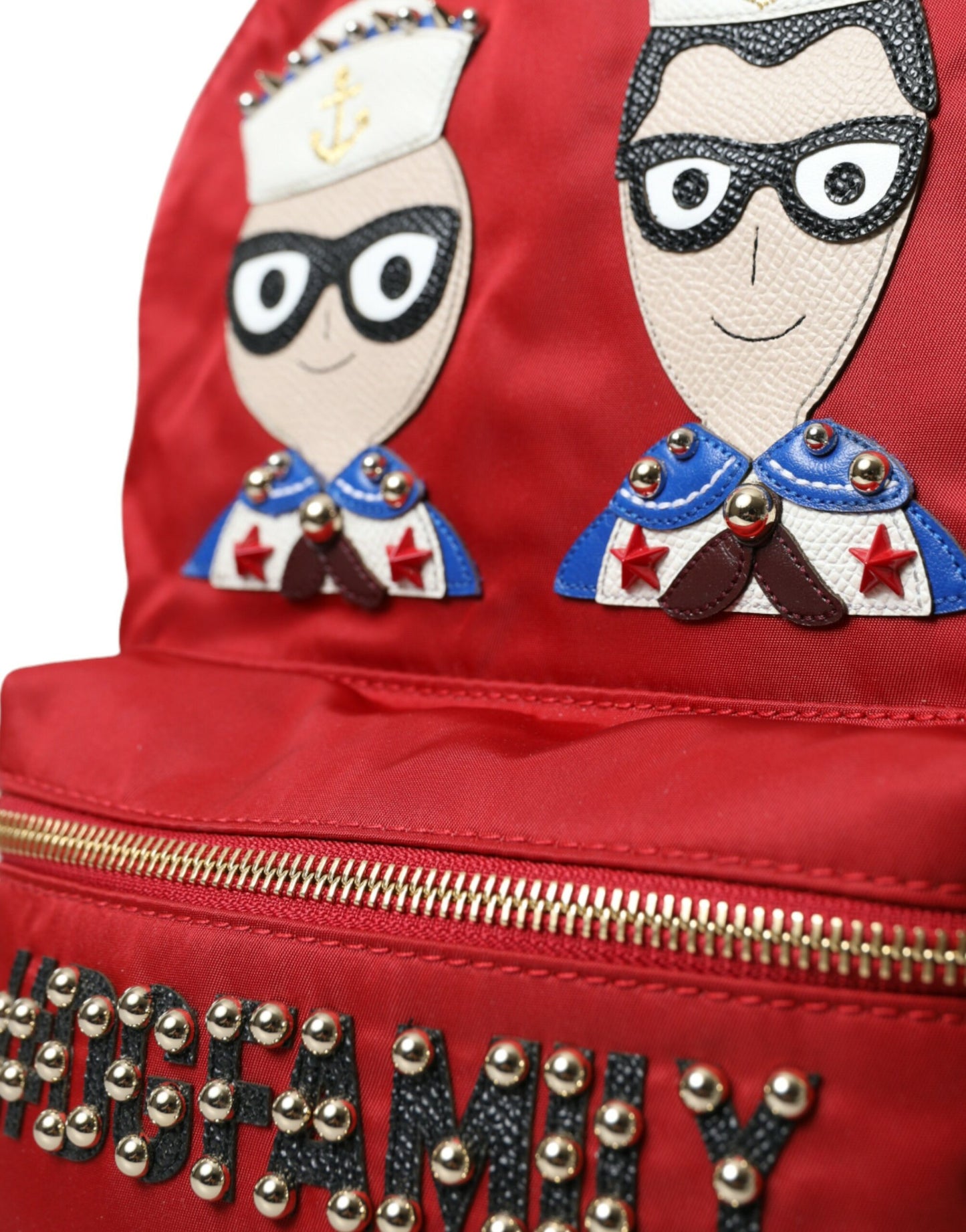 Red #DGFAMILY Embellished Backpack VULCANO Bag-Dolce & Gabbana-LabelTerrace.com