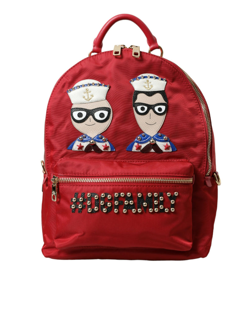 Red #DGFAMILY Embellished Backpack VULCANO Bag-Dolce & Gabbana-LabelTerrace.com