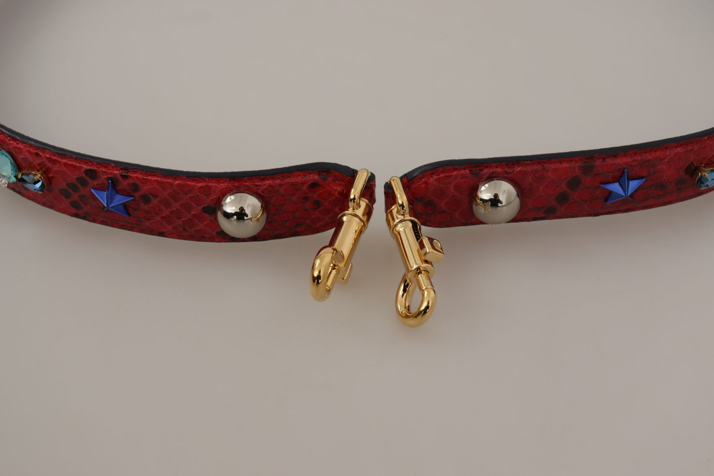 Red Exotic Leather Crystals Shoulder Strap-Dolce & Gabbana-LabelTerrace.com