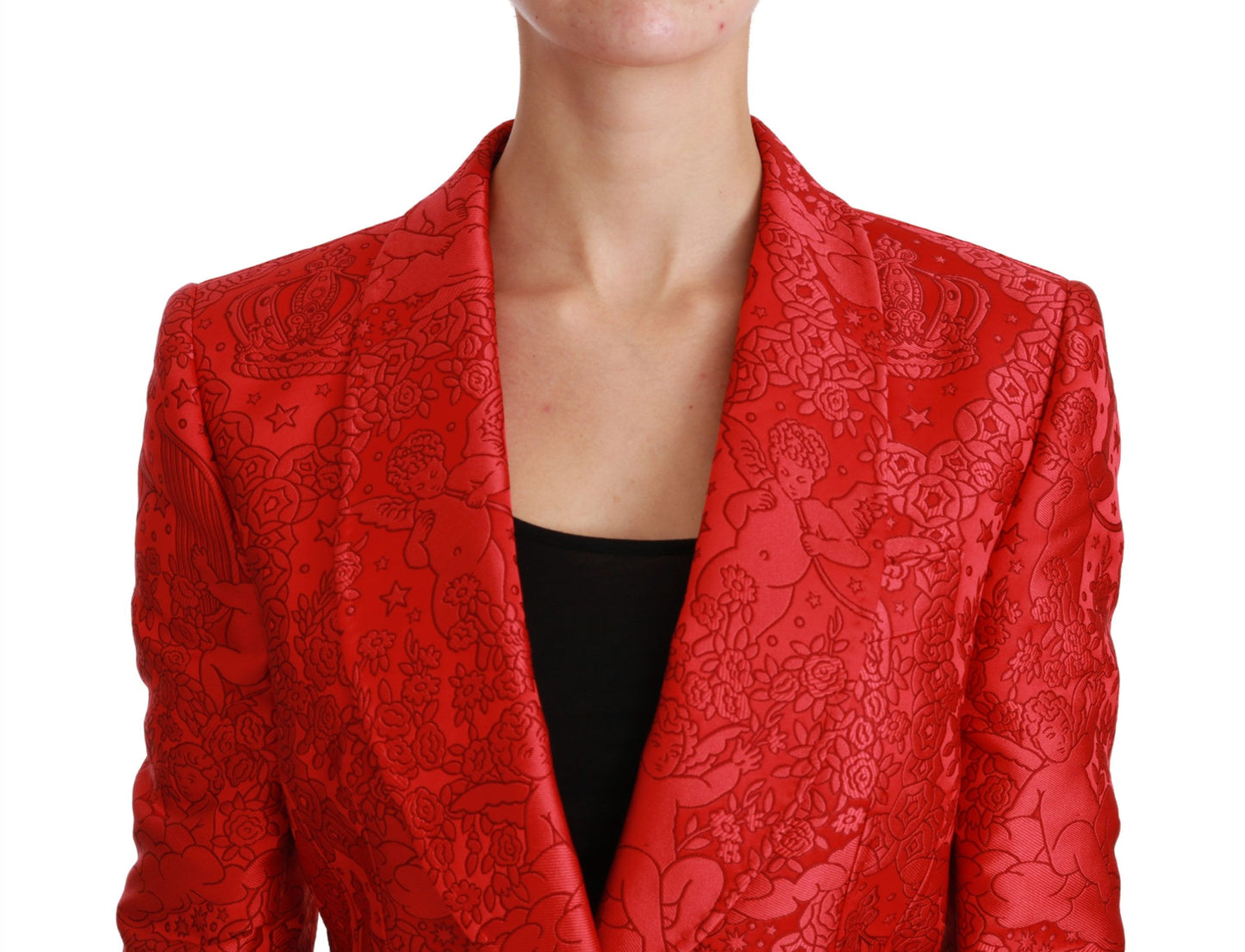 Red Floral Angel Blazer Coat Jacket-Dolce & Gabbana-LabelTerrace.com