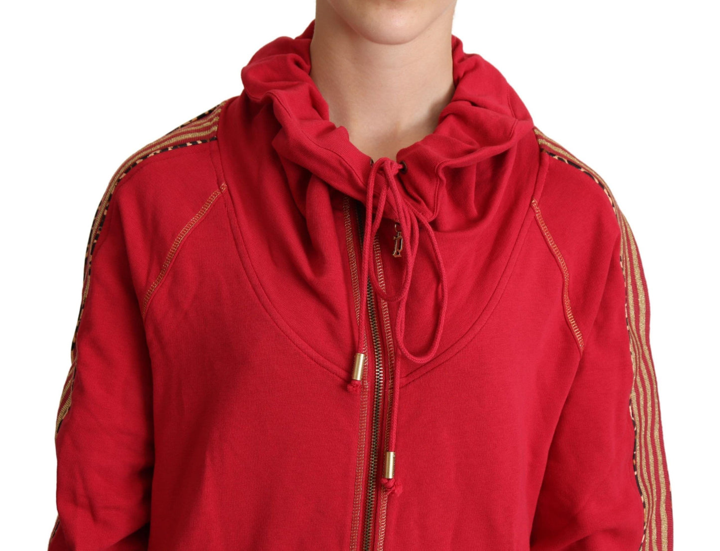 Red Full Zip Jacket Sweatshirt Hooded Sweater-John Galliano-LabelTerrace.com