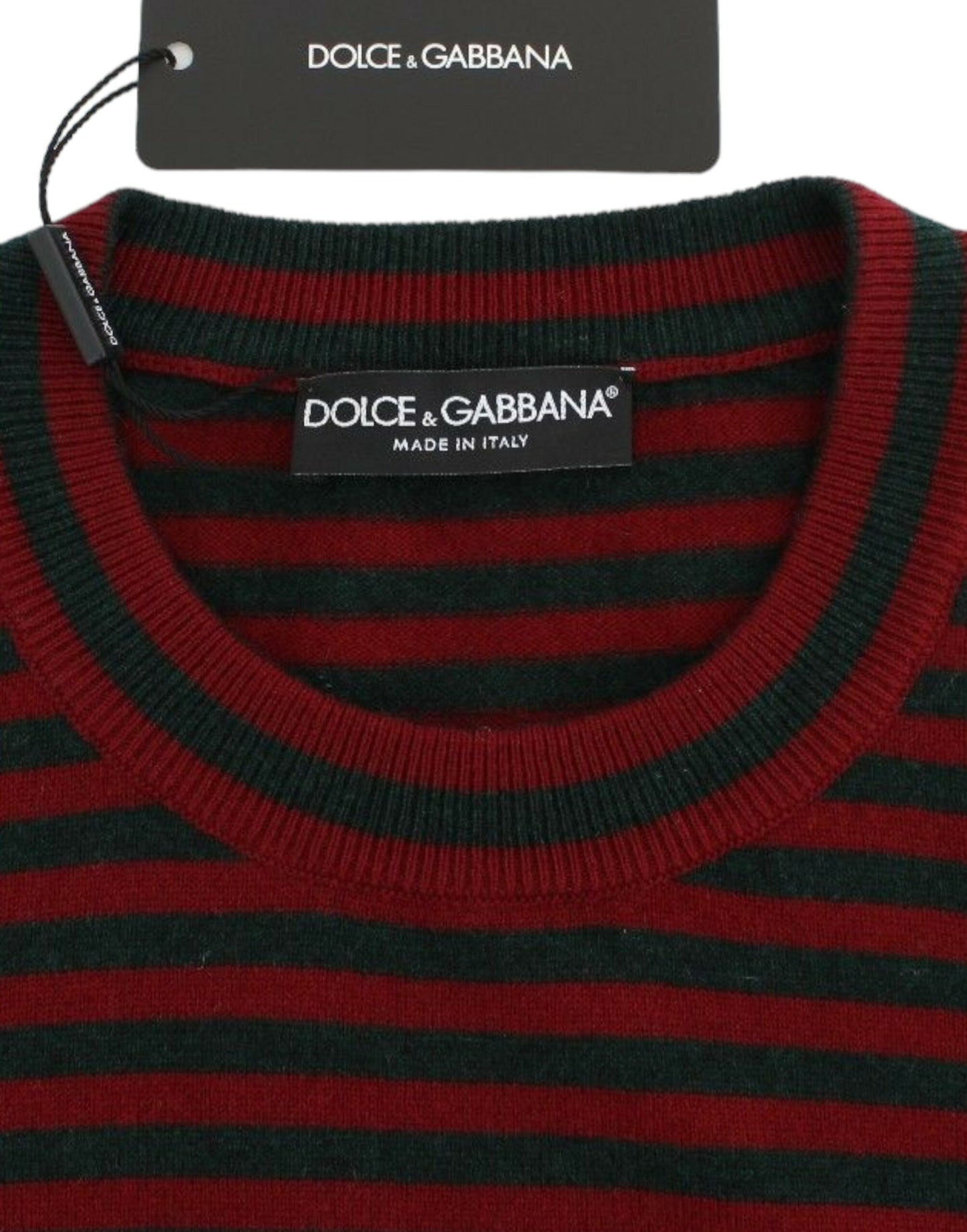 Red Gray Cashmere Short Sleeve Sweater-Dolce & Gabbana-LabelTerrace.com
