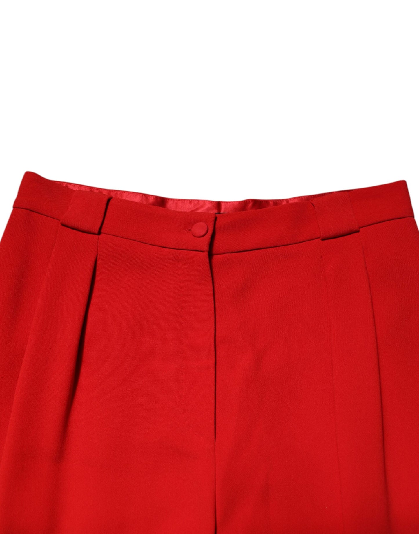 Red HighWaist Straight Women Trouser Pants-Dolce & Gabbana-LabelTerrace.com