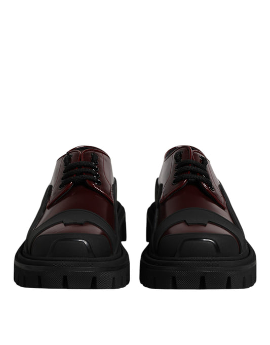 Red Leather Lace Up Trekking Dress Shoes-Dolce & Gabbana-LabelTerrace.com