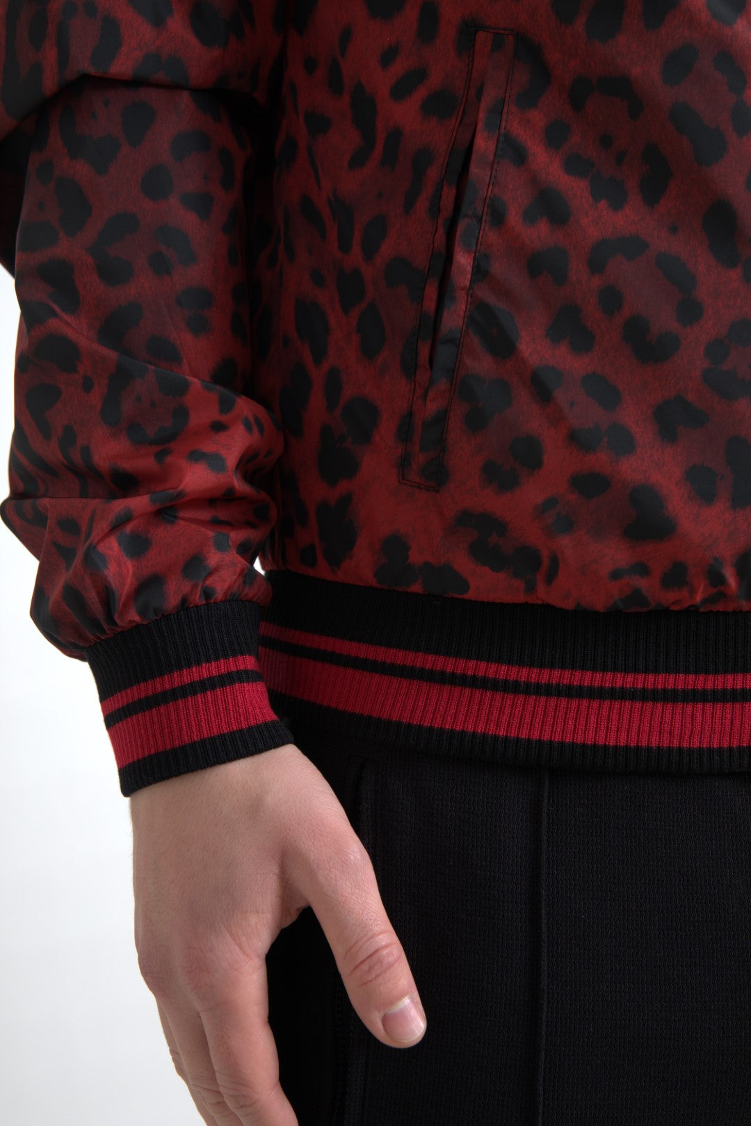 Red Leopard Bomber Short Coat Jacket-Dolce & Gabbana-LabelTerrace.com
