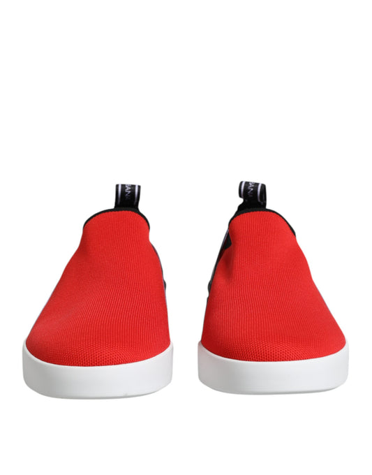 Red Logo Low Top Slip On Men Sneakers Shoes-Dolce & Gabbana-LabelTerrace.com