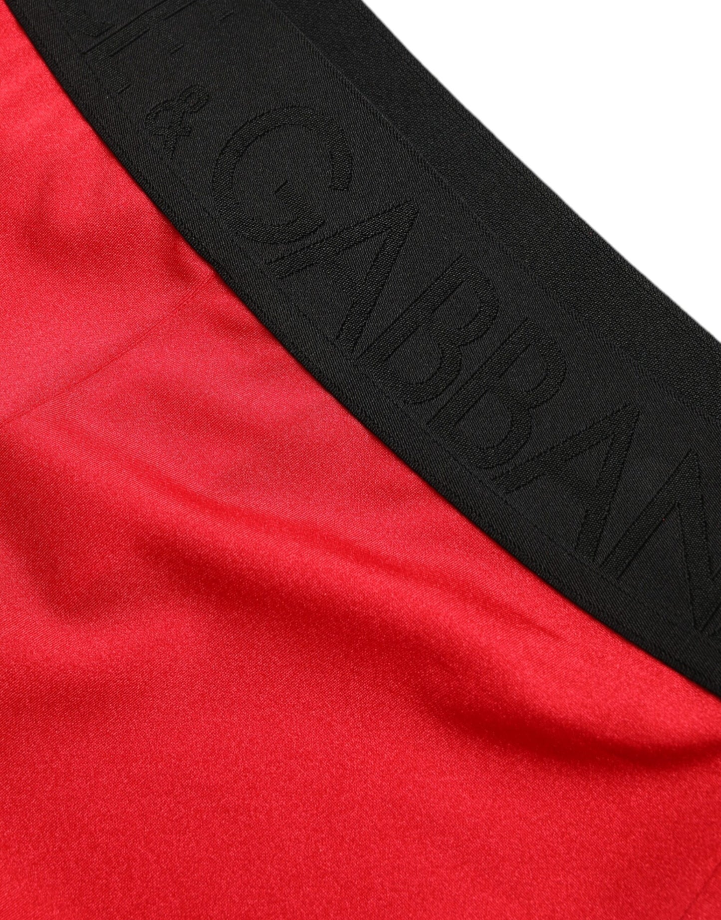Red Nylon DG Logo Slim Leggings Pants-Dolce & Gabbana-LabelTerrace.com