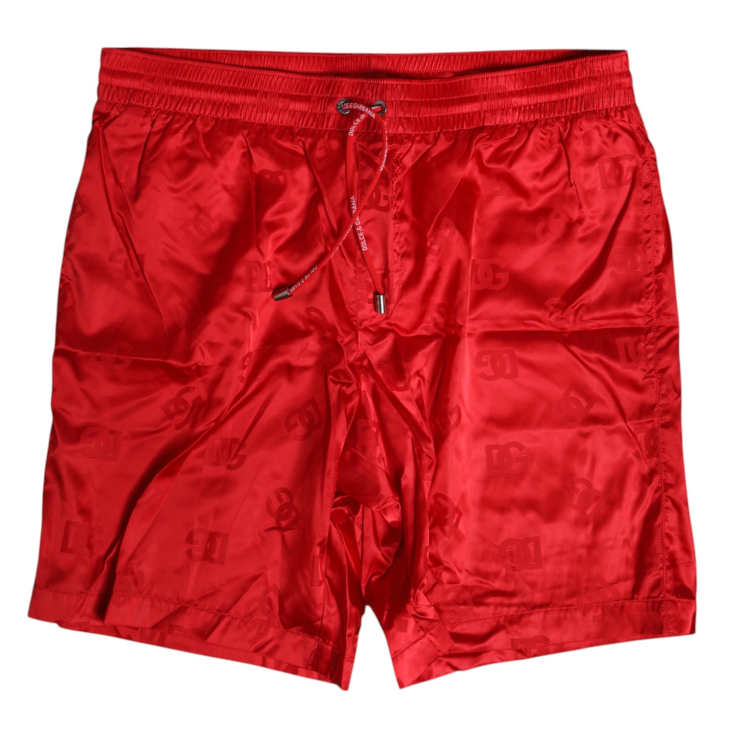 Red Nylon Drawstring Beachwear Shorts Swimwear-Dolce & Gabbana-LabelTerrace.com