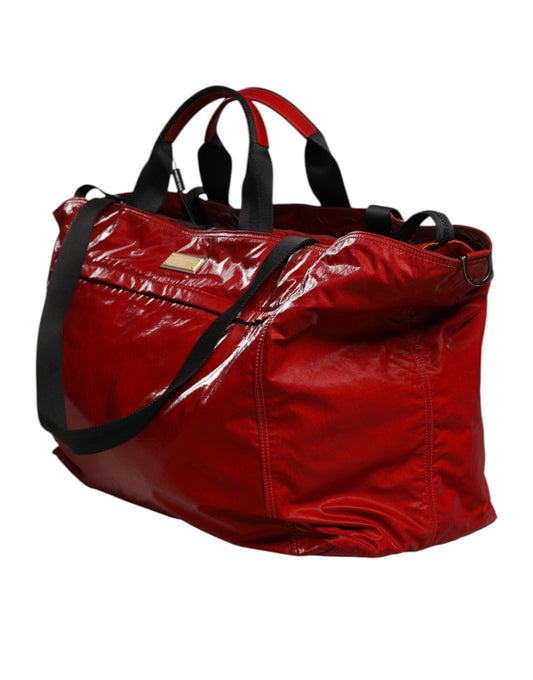 Red Nylon Hand Shoulder Duffel Travel Bag-Dolce & Gabbana-LabelTerrace.com