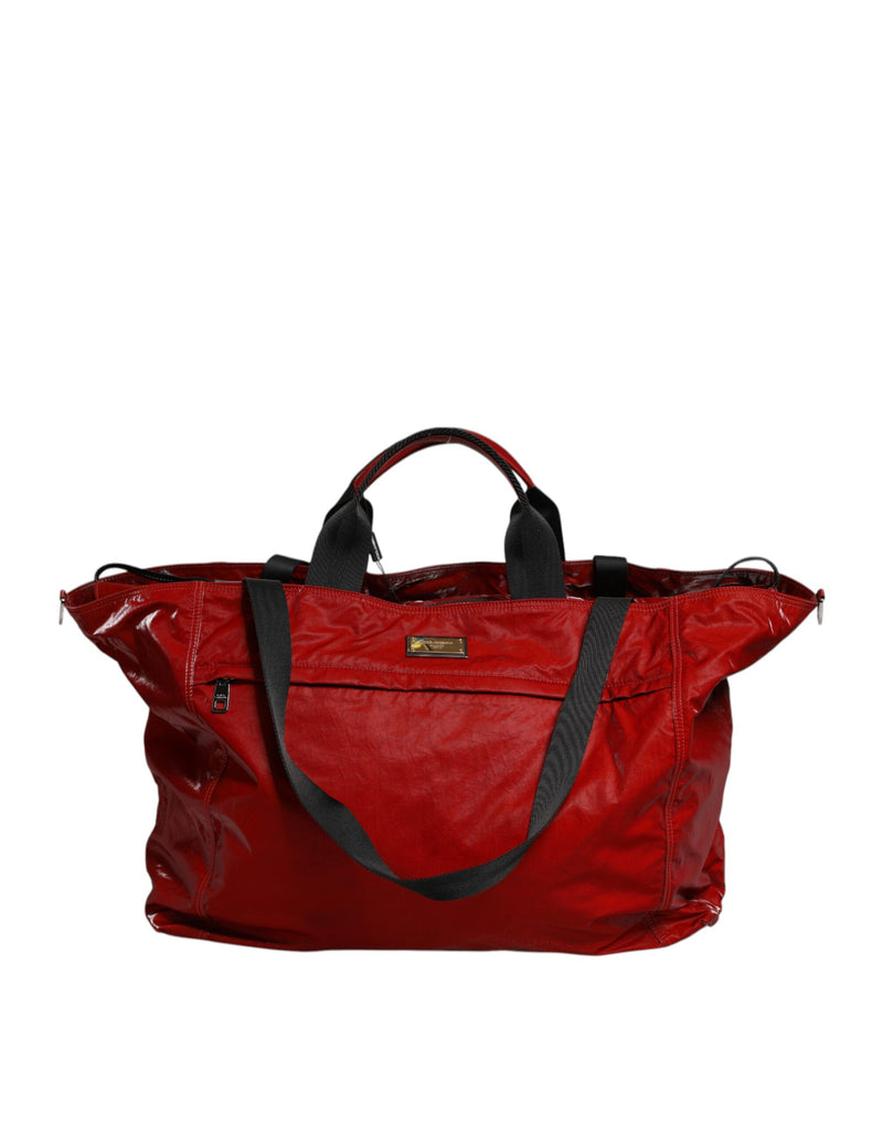 Red Nylon Hand Shoulder Duffel Travel Bag-Dolce & Gabbana-LabelTerrace.com