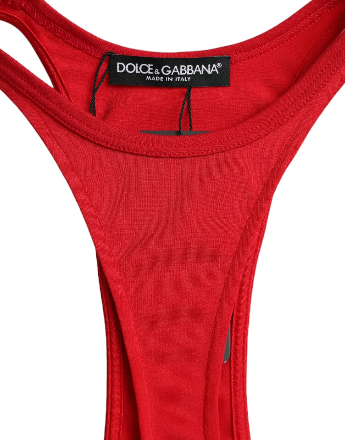 Red Nylon Stretch Bodycon Sheath Mini Dress-Dolce & Gabbana-LabelTerrace.com