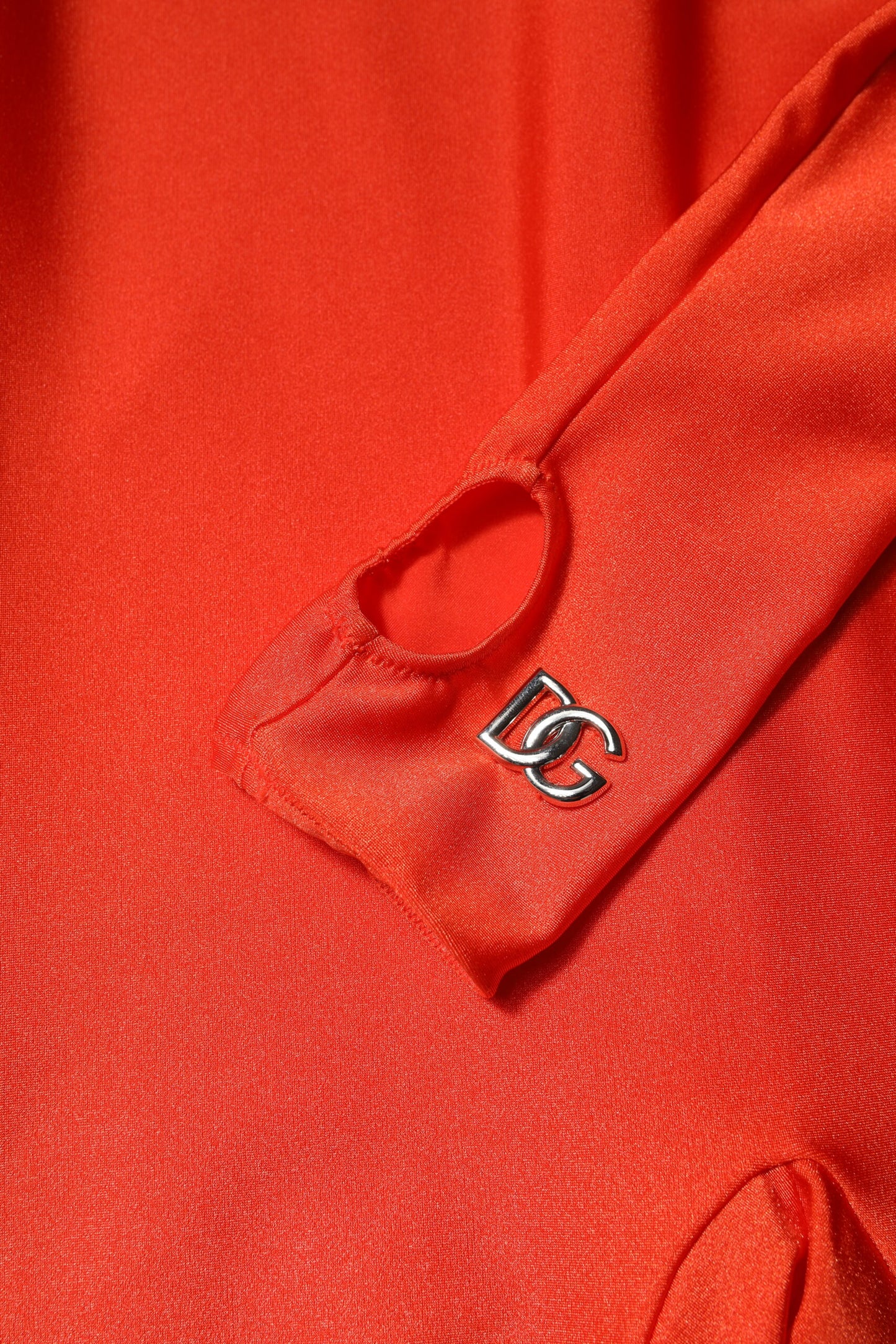 Red Nylon Turtleneck Bodycon Jumpsuit Dress-Dolce & Gabbana-LabelTerrace.com