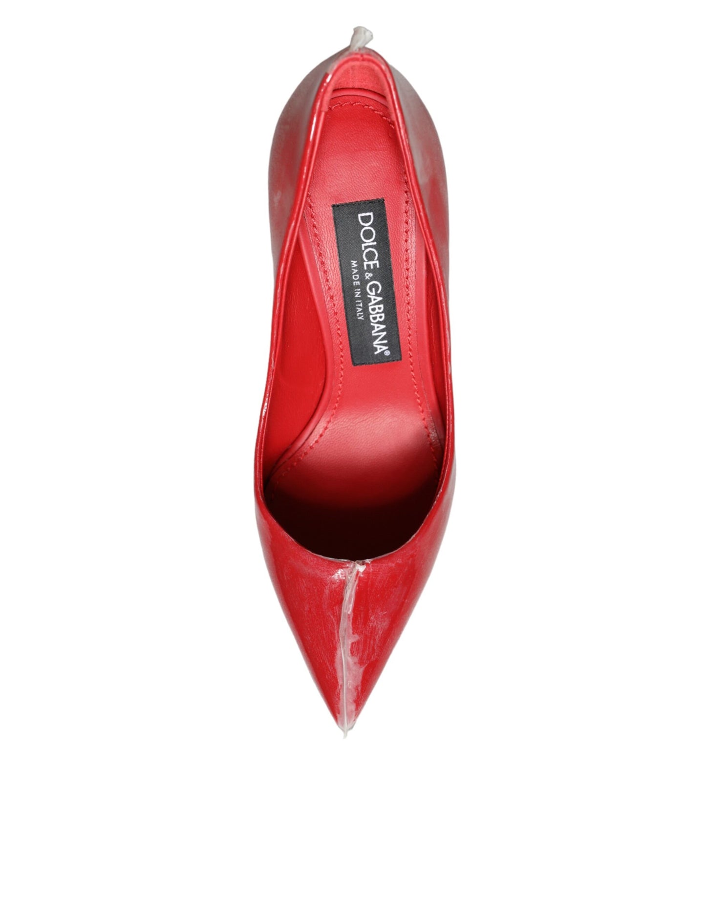 Red Patent Leather Faux Pearl Heels Pumps Shoes-Dolce & Gabbana-LabelTerrace.com