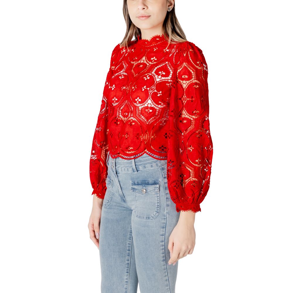 Red Polyester Blouse