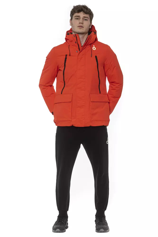 Red Polyester Men's Jacket-Tond-LabelTerrace.com