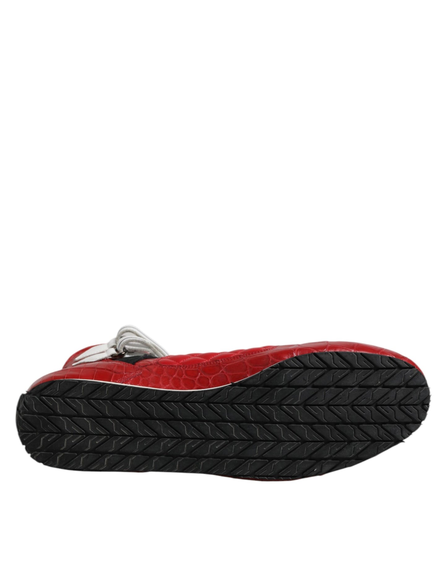 Red Quilted Leather Lace Up Sneakers Shoes-Dolce & Gabbana-LabelTerrace.com