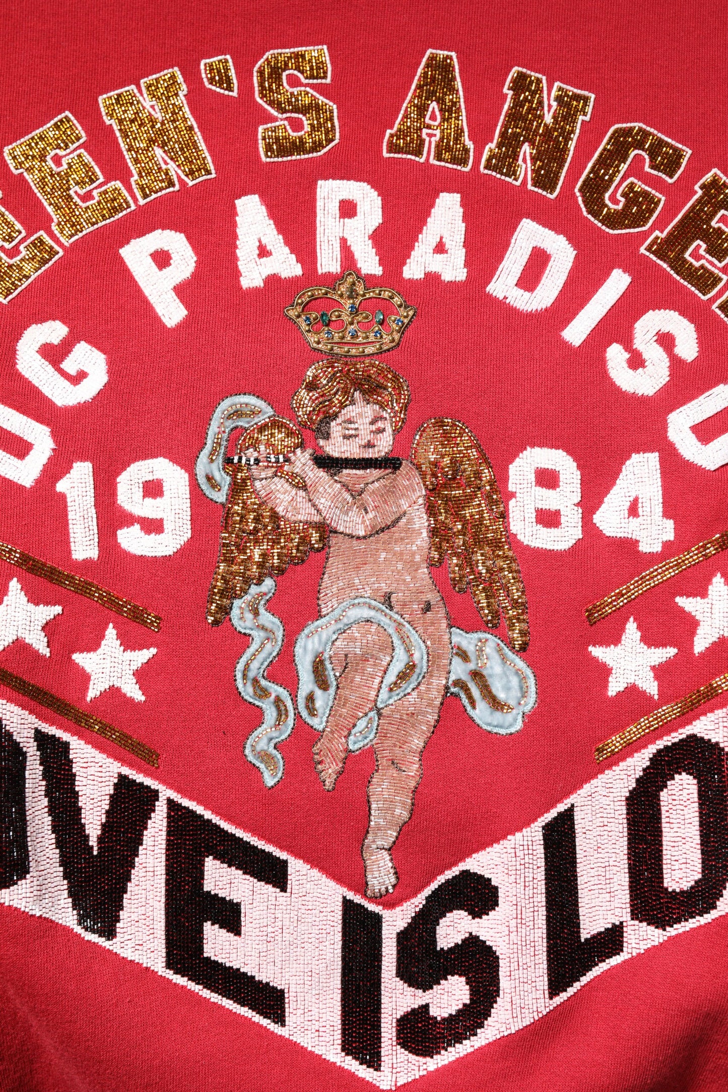 Red Sequin Knit Pullover Sweatshirt Sweater-Dolce & Gabbana-LabelTerrace.com