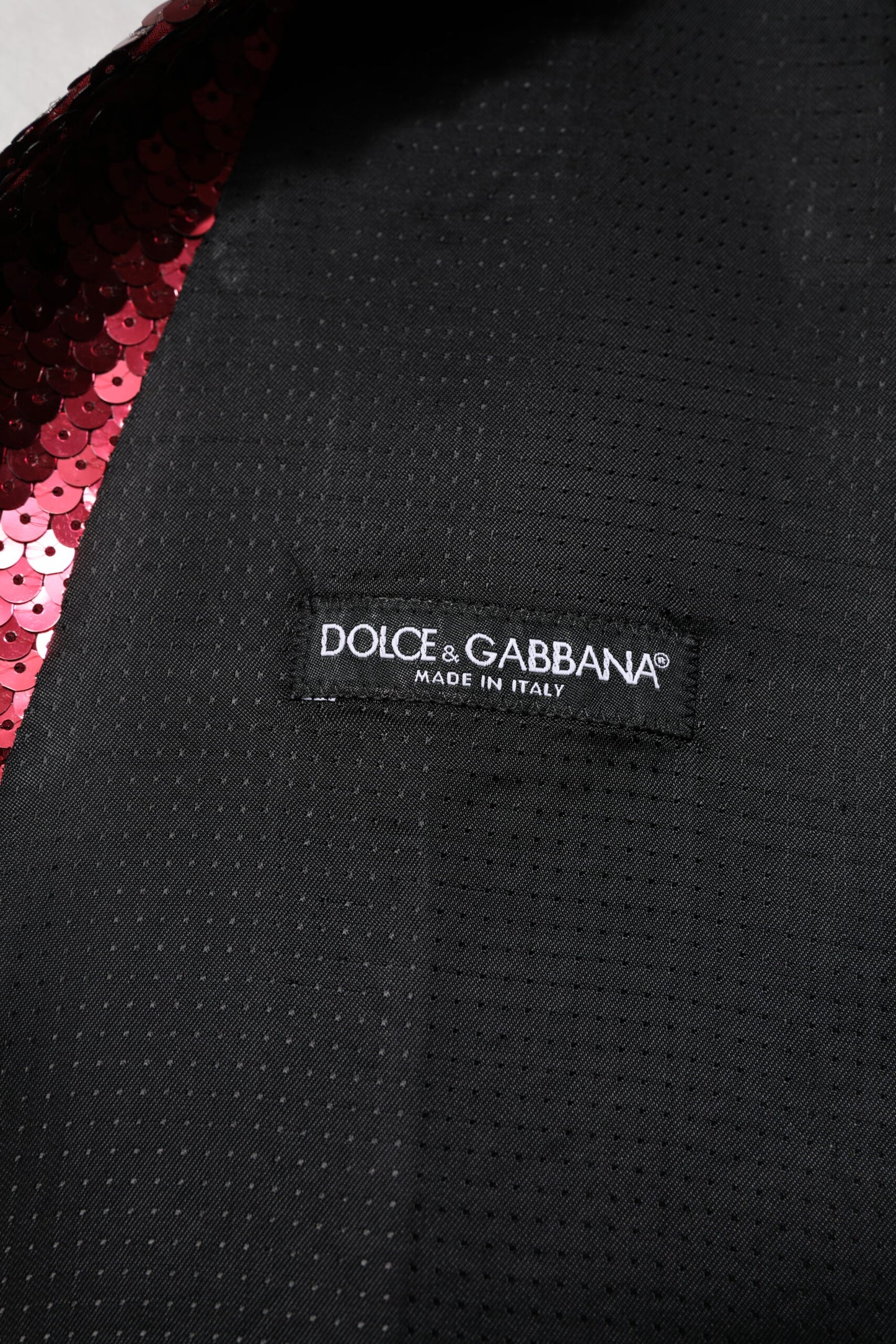 Red Sequined Dress Formal Men Waistcoat Vest-Dolce & Gabbana-LabelTerrace.com