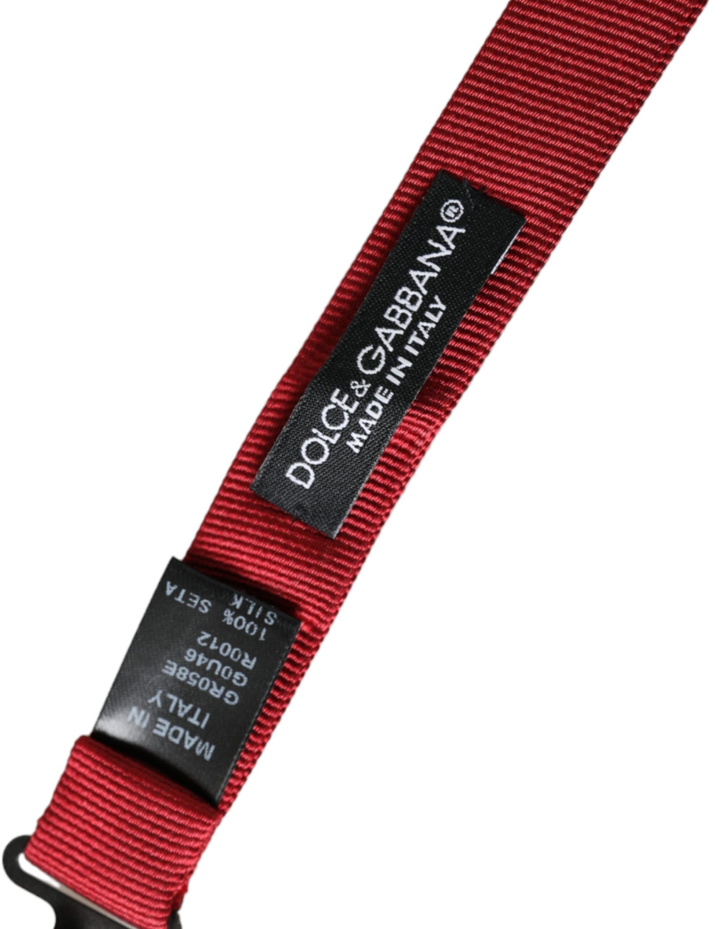 Red Silk Jacquard Adjustable Neck Men Bow Tie-Dolce & Gabbana-LabelTerrace.com