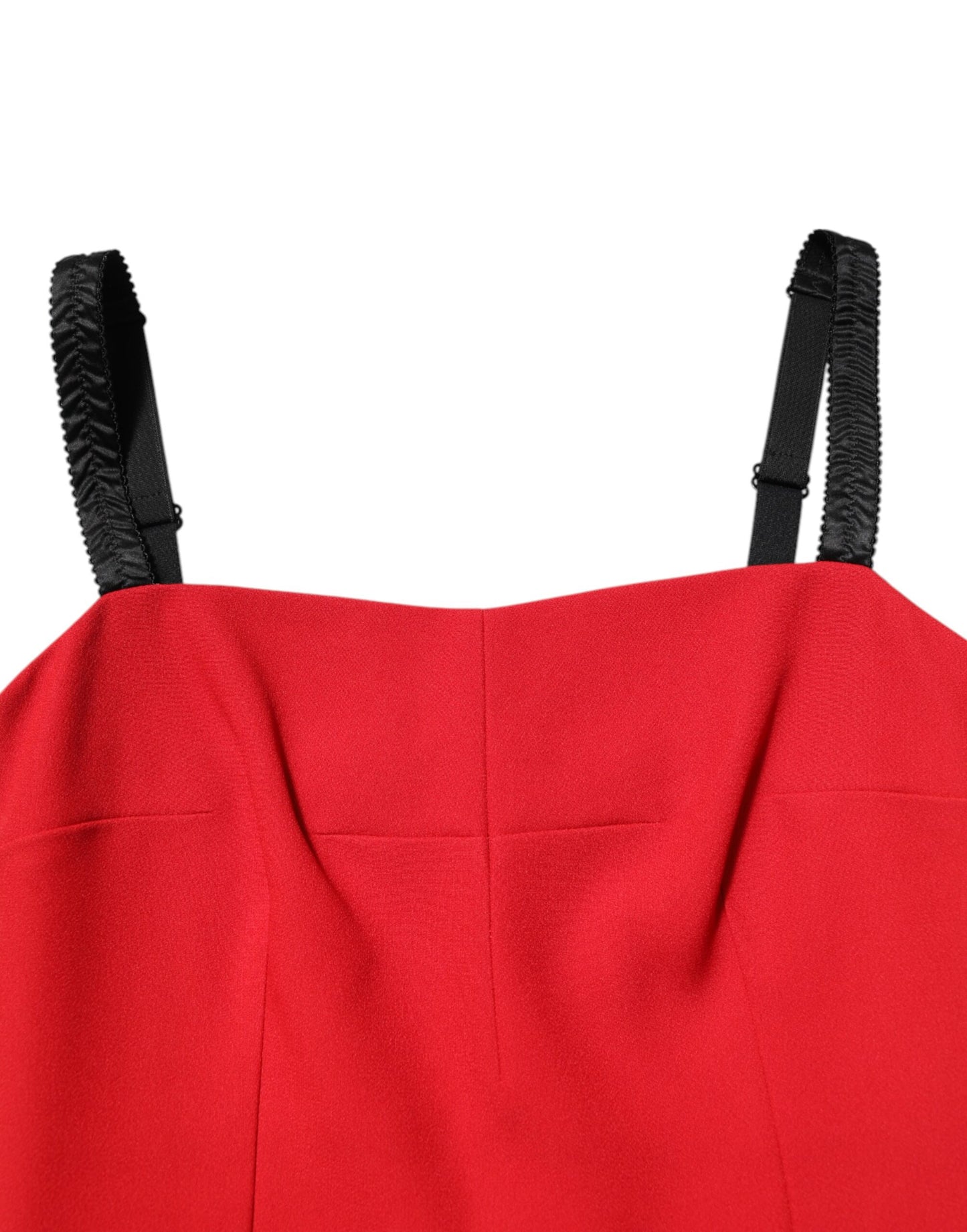 Red Stretch Bodycon Sheath Knee Length Dress-Dolce & Gabbana-LabelTerrace.com