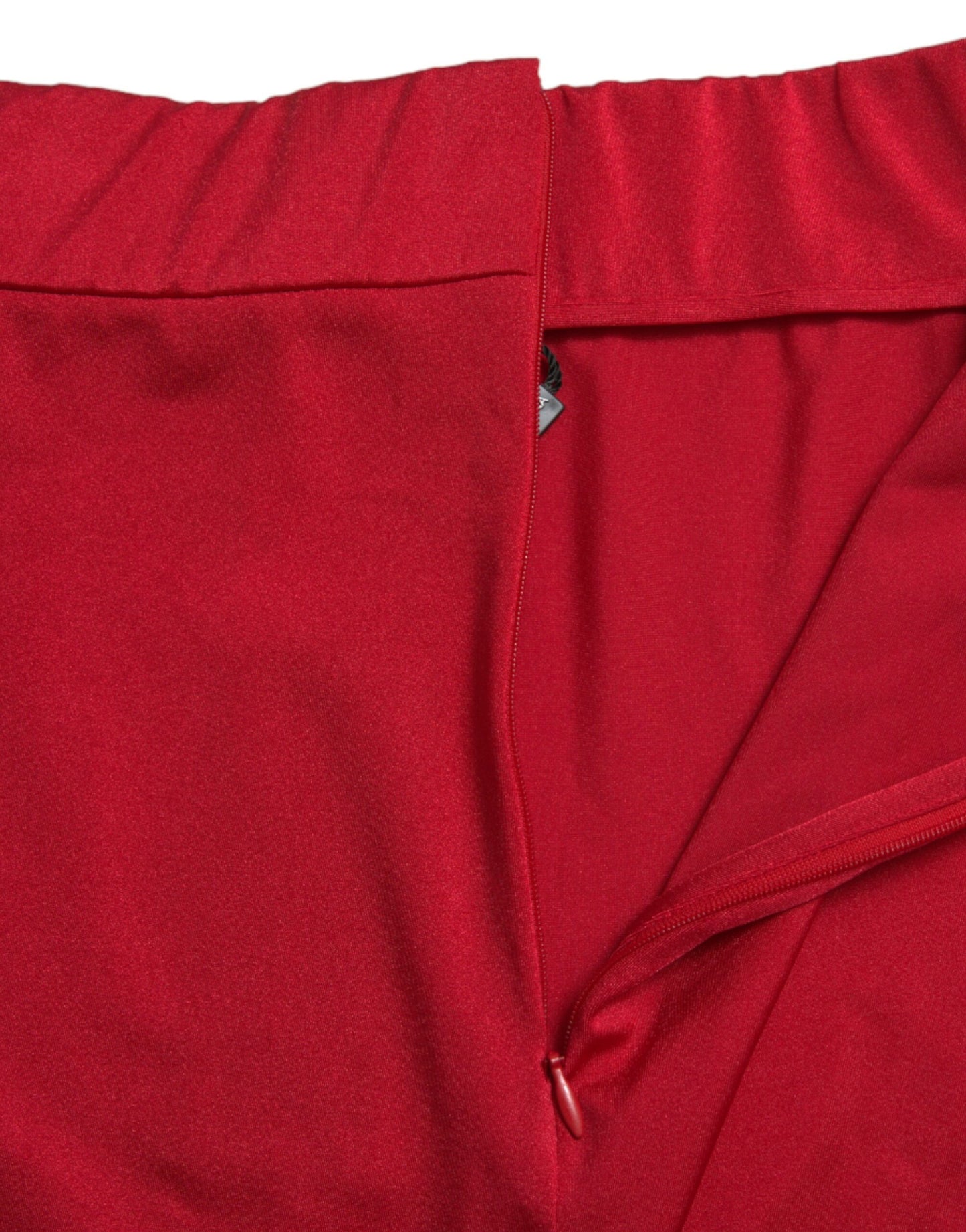 Red Stretch High Waist Cropped Leggings Pants-Dolce & Gabbana-LabelTerrace.com