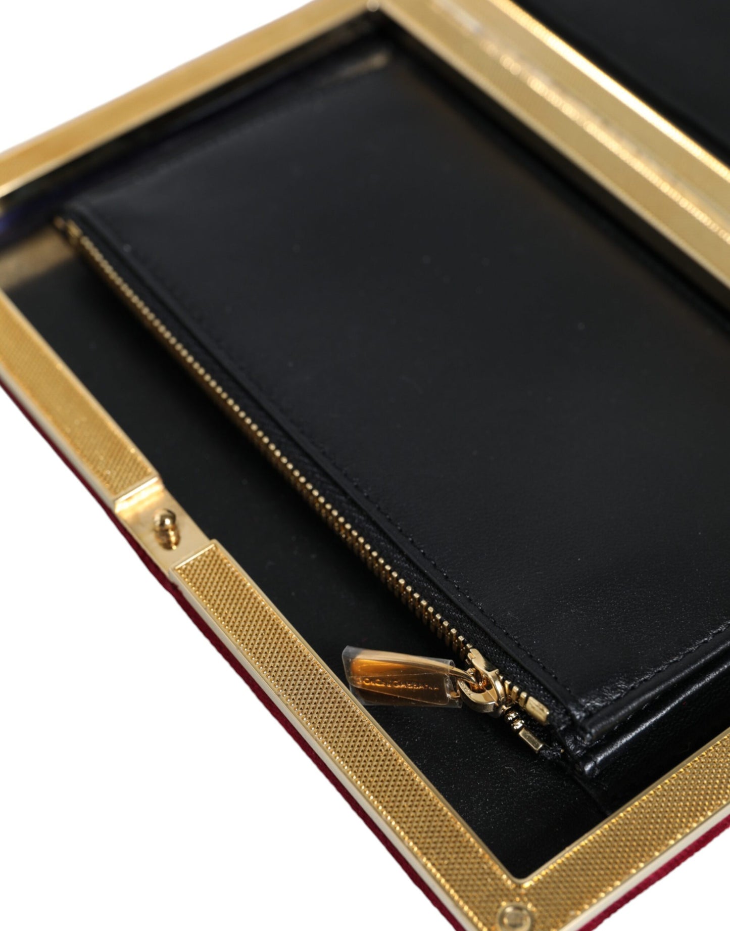 Red Velvet Gold Frame Clutch Evening Party Purse Bag-Dolce & Gabbana-LabelTerrace.com