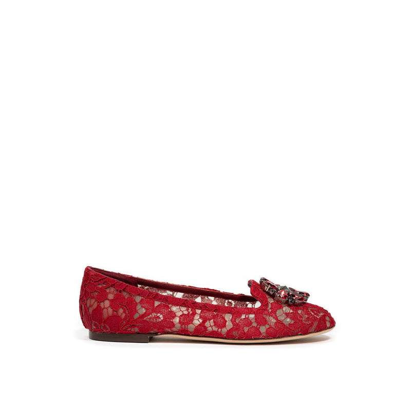 Red Viscose Ballet Flat-Dolce & Gabbana-LabelTerrace.com