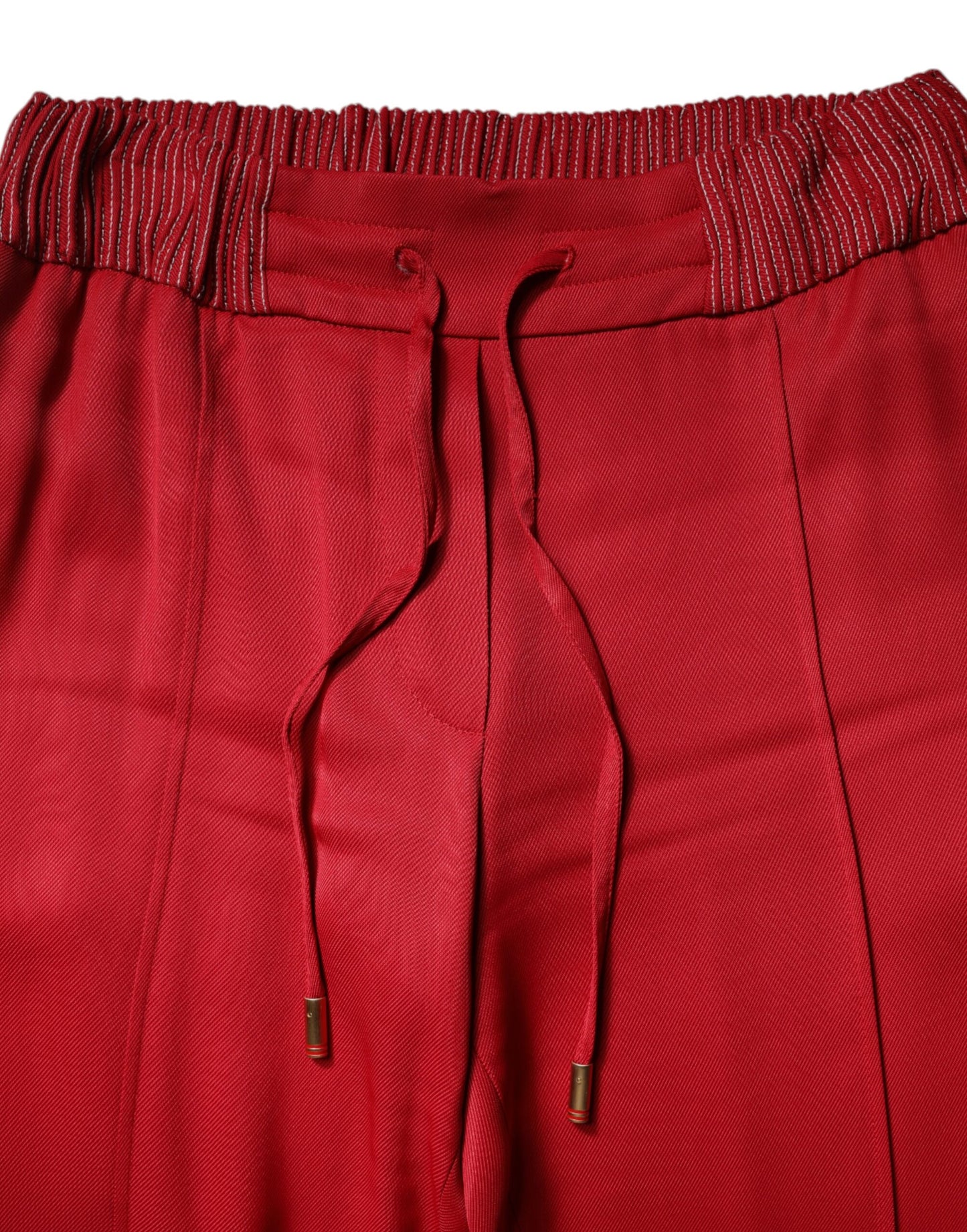 Red Viscose Straight Fit Pants-Dolce & Gabbana-LabelTerrace.com
