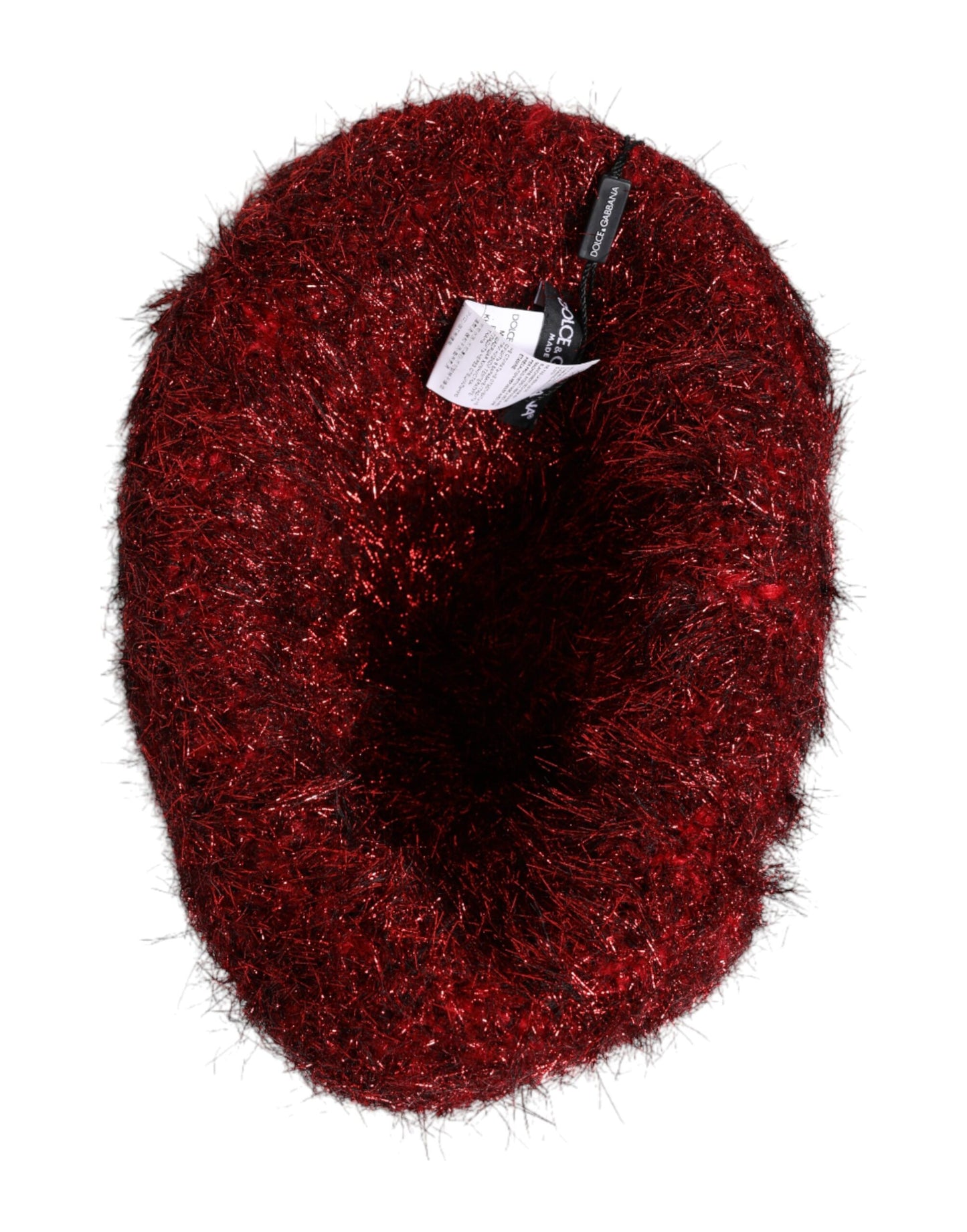 Red Viscose Tinsel Wide Brim Bucket Hat-Dolce & Gabbana-LabelTerrace.com