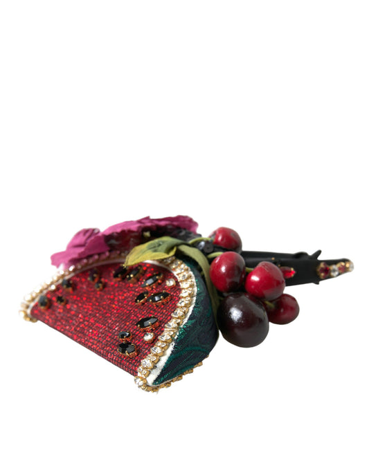 Red Watermelon Cherry Crystal Hairband Statement Diadem-Dolce & Gabbana-LabelTerrace.com