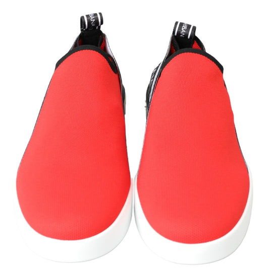 Red White Flat Sneakers Loafers Shoes-Dolce & Gabbana-LabelTerrace.com