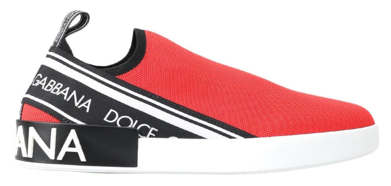 Red White Flat Sneakers Loafers Shoes-Dolce & Gabbana-LabelTerrace.com