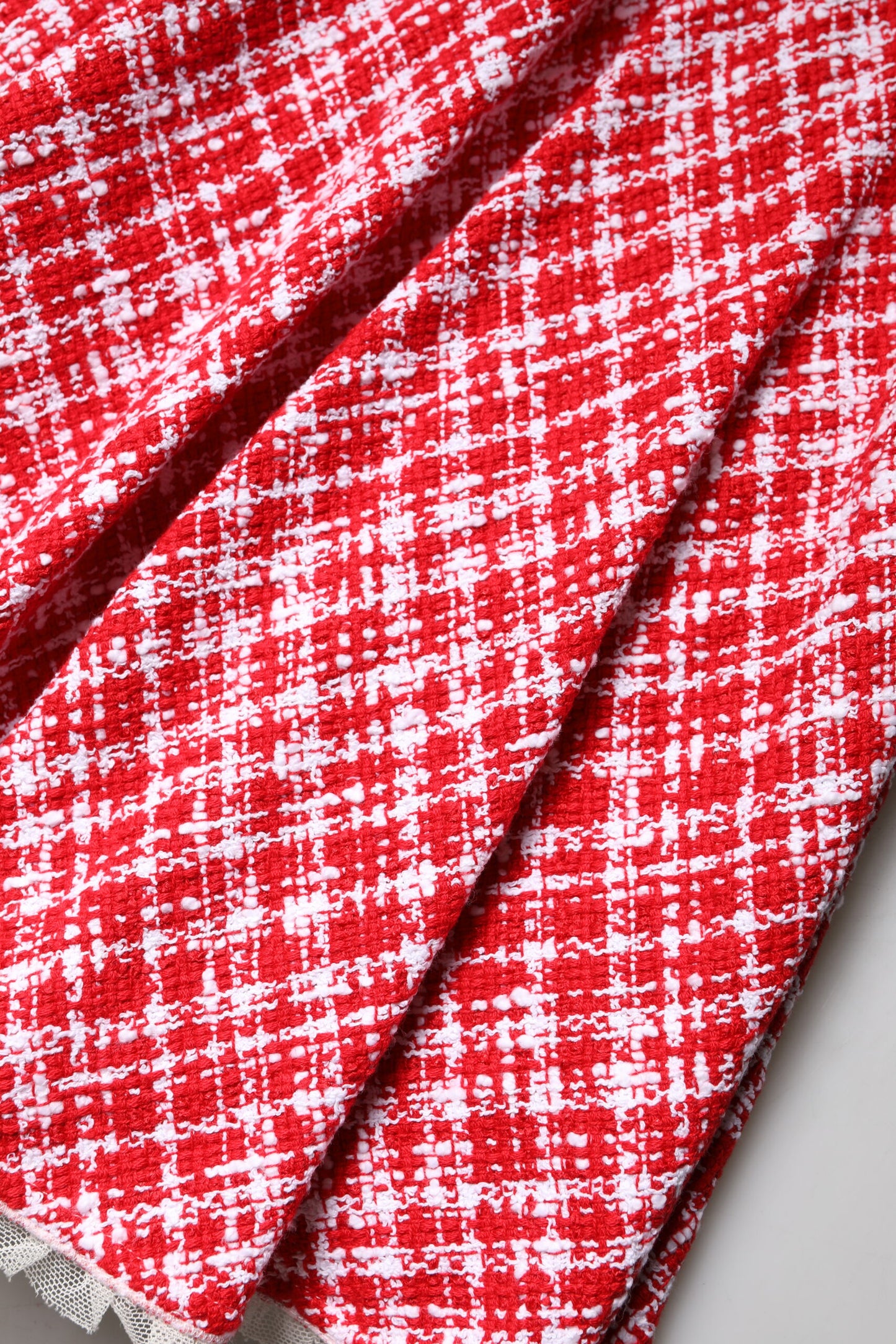 Red White High Waist A-line Above Knee Skirt-Dolce & Gabbana-LabelTerrace.com