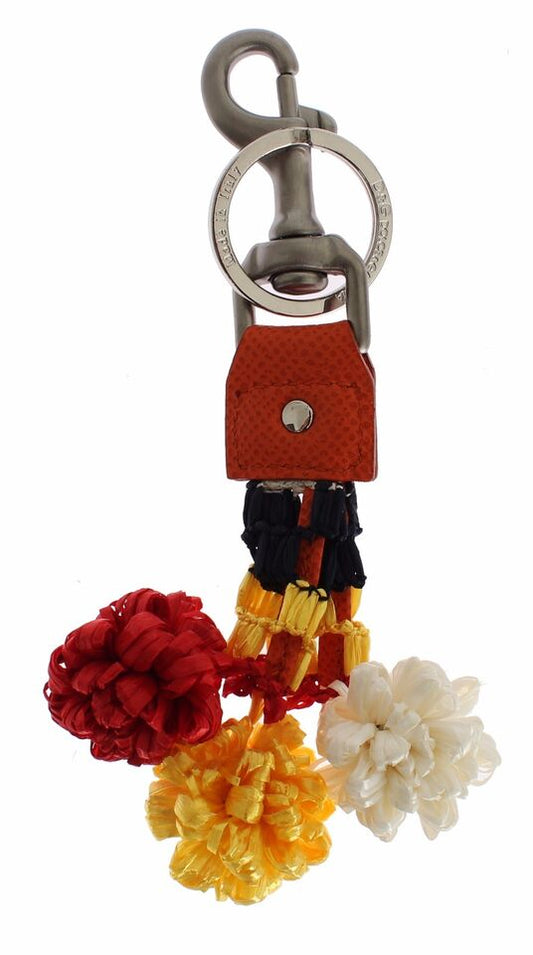 Red White Raffia Leather Clasp Finder Keyring Keychain-Dolce & Gabbana-LabelTerrace.com