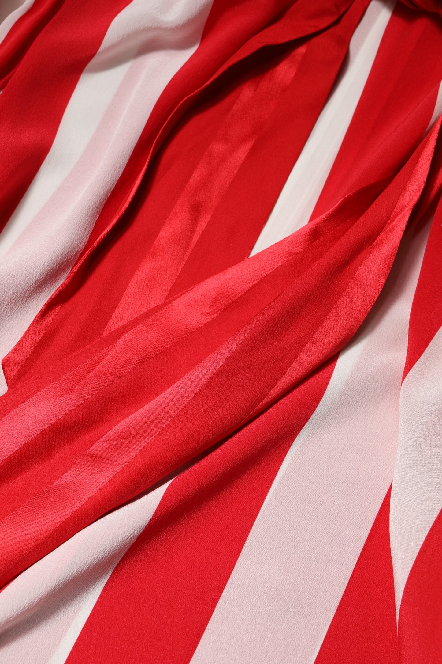 Red White Stripes Ascot Collar Blouse Top-Dolce & Gabbana-LabelTerrace.com