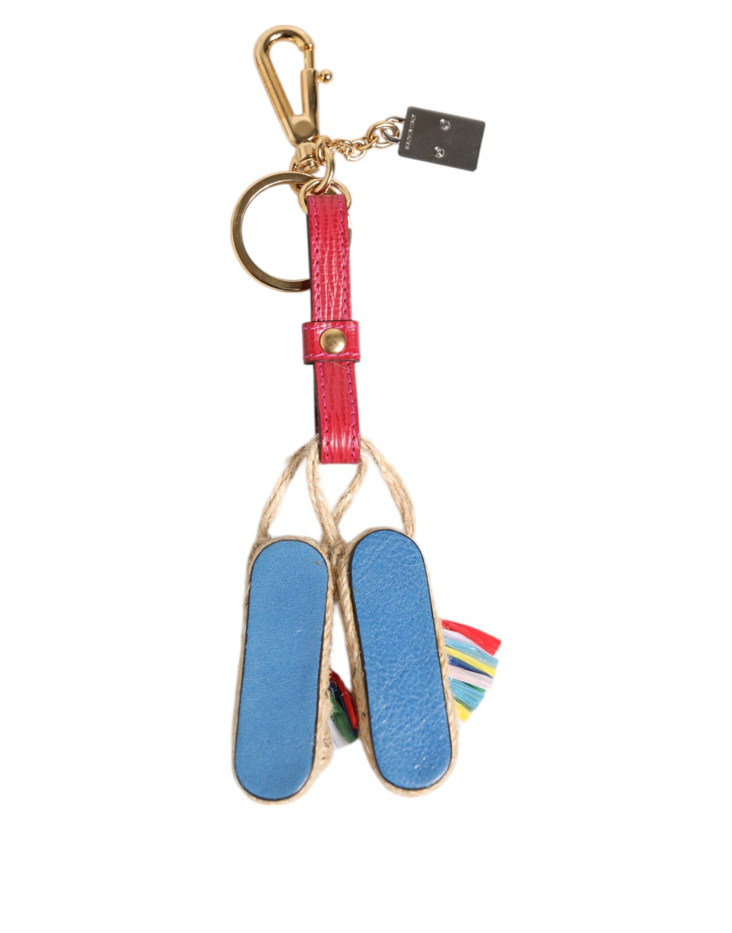 Red Yellow Mini Espadrille Style Charm Keychain Keyring-Dolce & Gabbana-LabelTerrace.com
