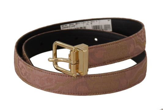 Rose Gold Leather Logo Engraved Metal Buckle Belt-Dolce & Gabbana-LabelTerrace.com