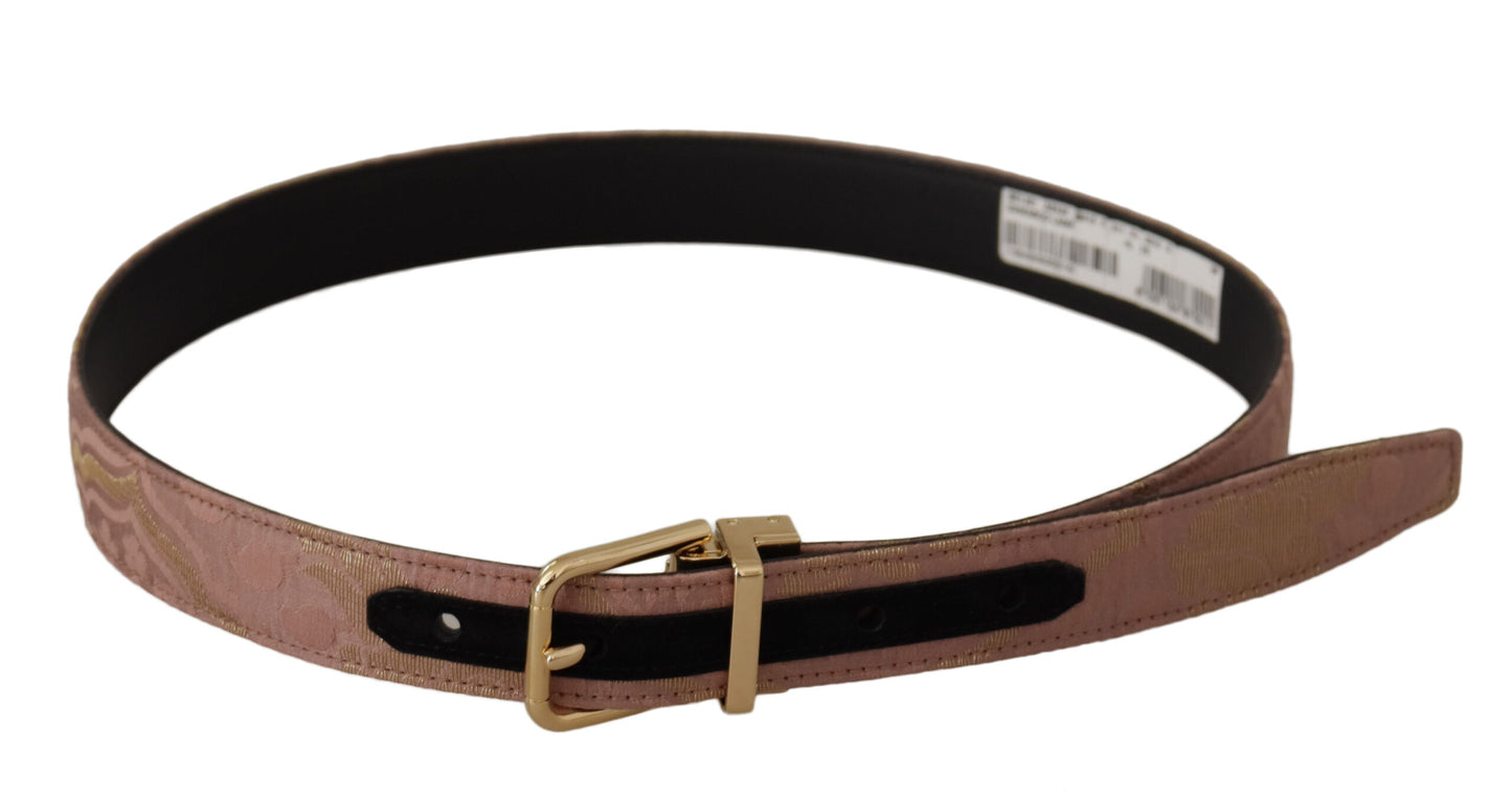 Rose Gold Leather Logo Engraved Metal Buckle Belt-Dolce & Gabbana-LabelTerrace.com