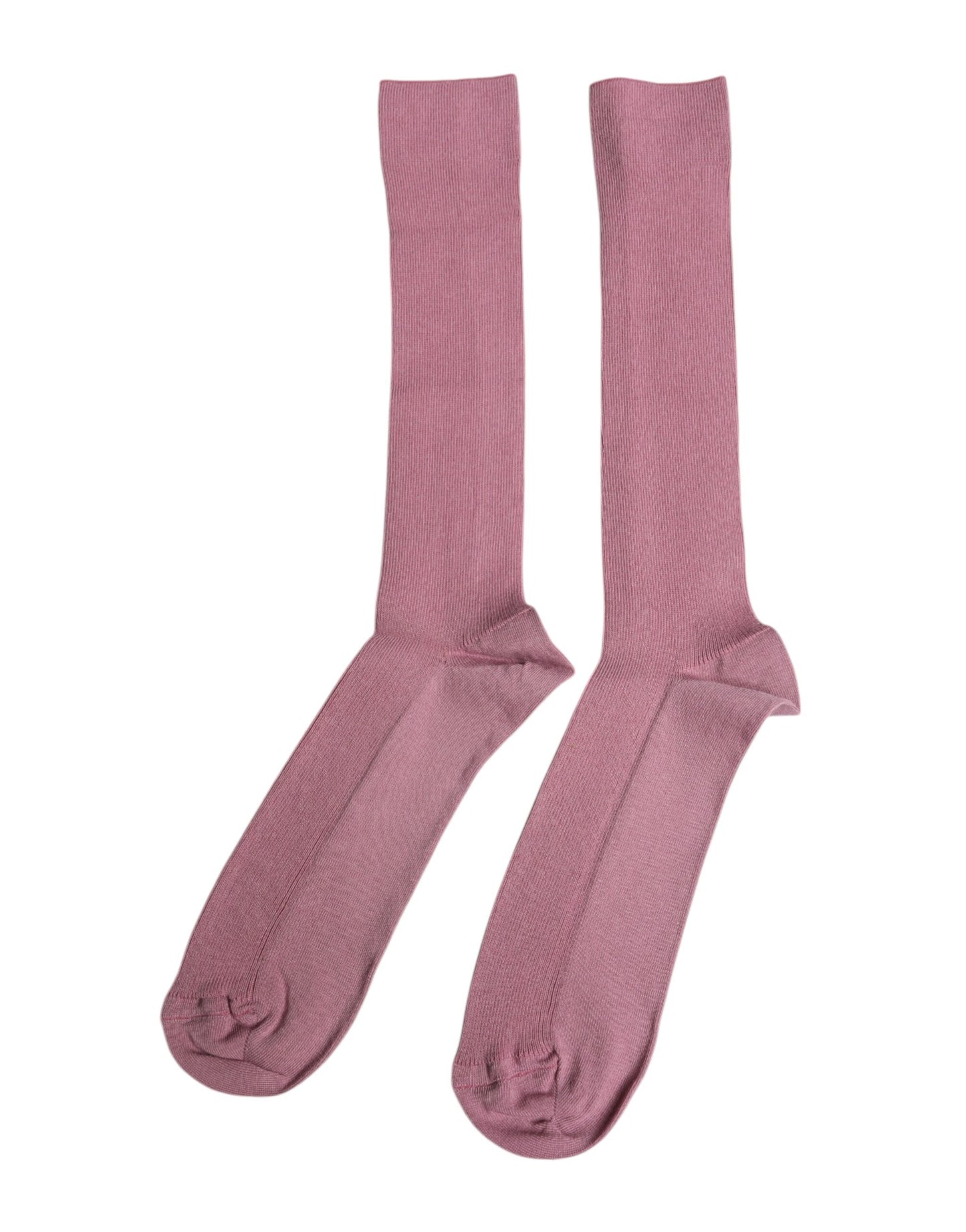 Rose Pink Cotton Over The Calf Socks-Dolce & Gabbana-LabelTerrace.com