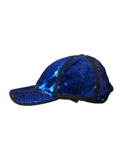 Royal Blue Sequin Baseball Hat Men-Dolce & Gabbana-LabelTerrace.com