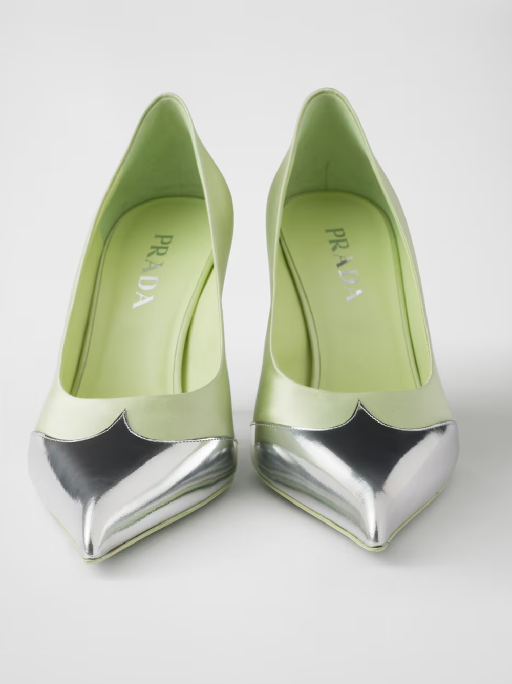 Satin And Metallic Leather Pumps-Prada-LabelTerrace.com