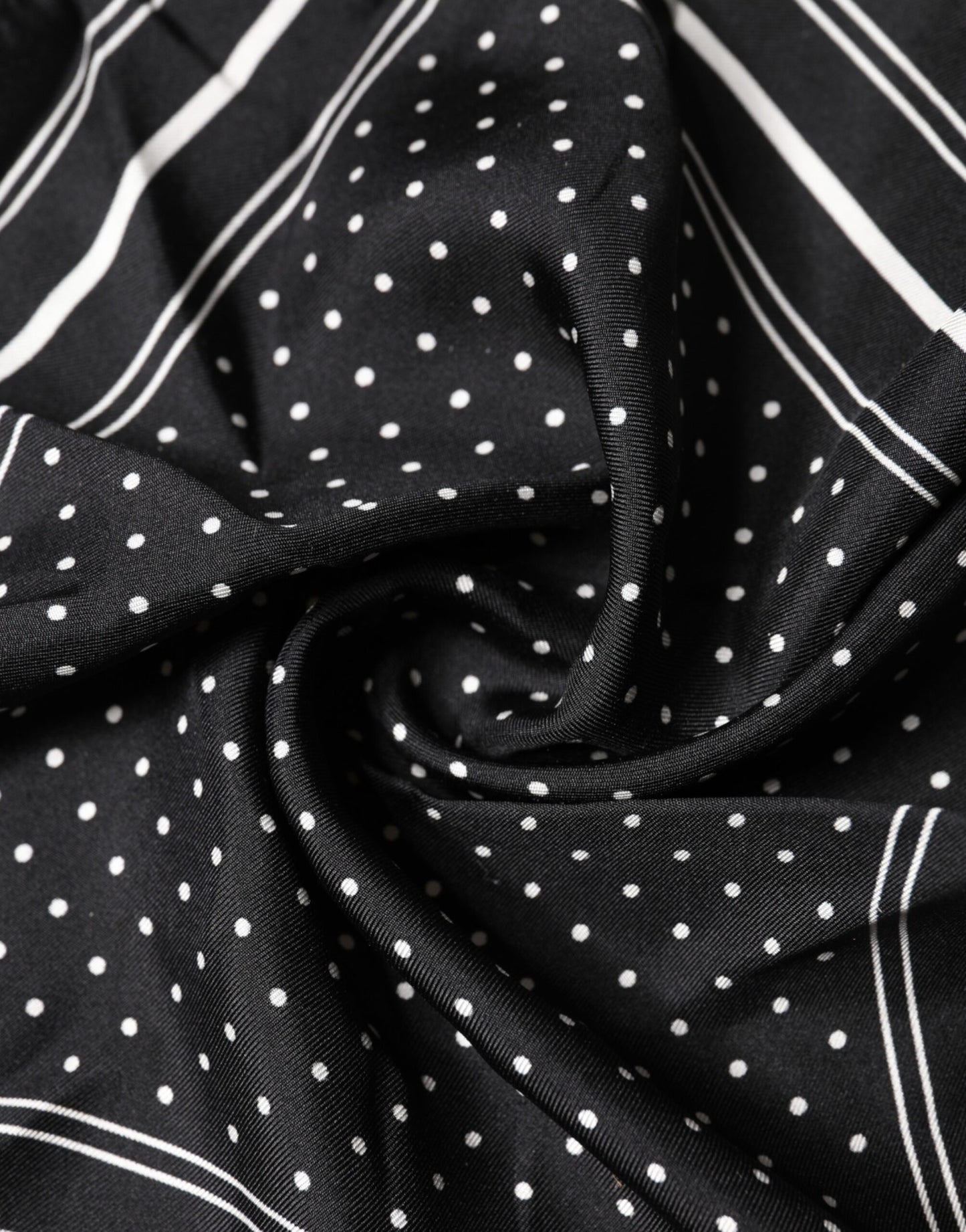 Scarf Black Poka Dot Men Square Handkerchief