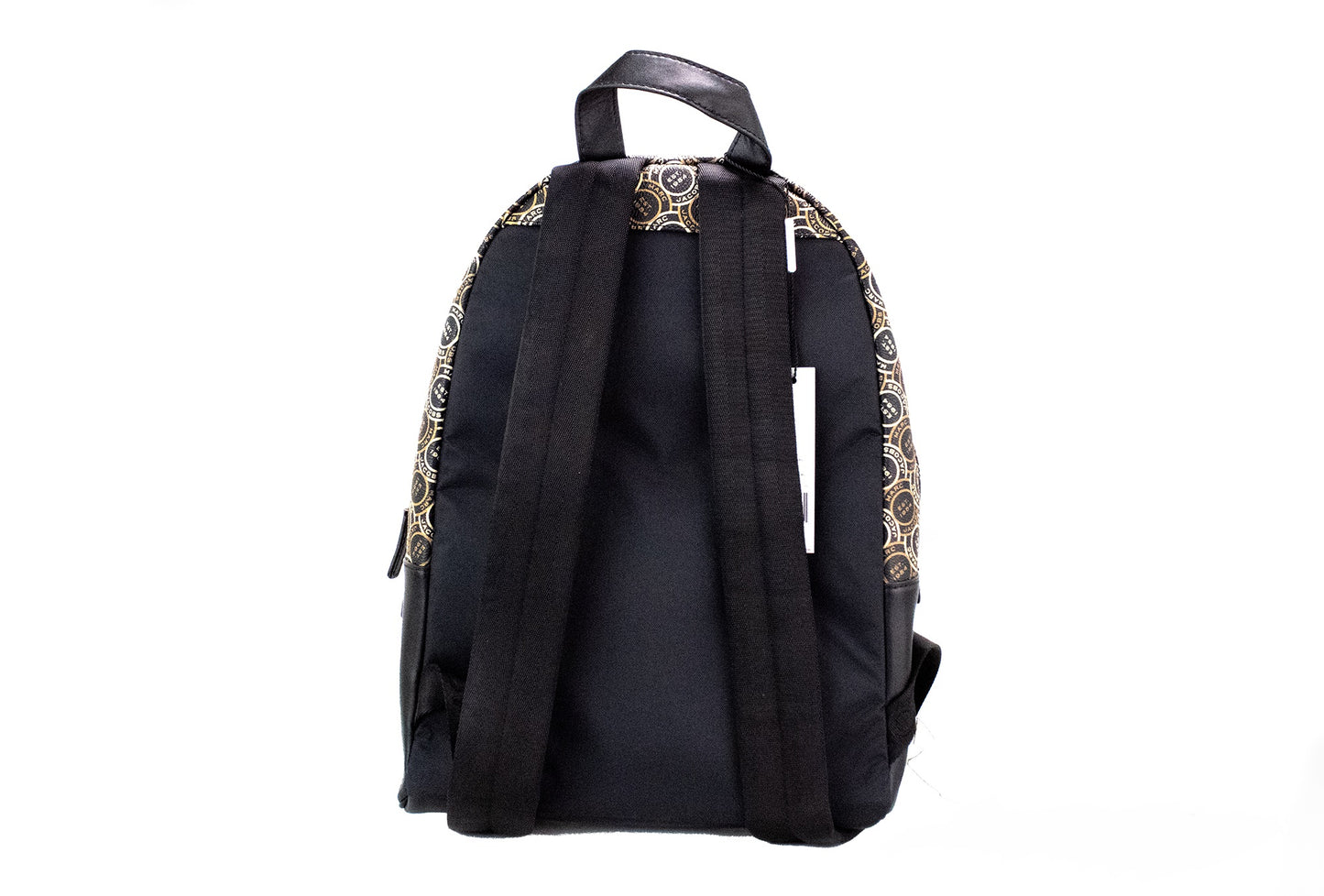 Signet Medium Black Logo Printed Leather Shoulder Backpack Bookbag-Marc Jacobs-LabelTerrace.com